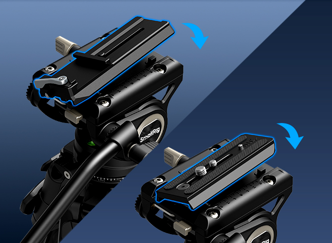 One-touch switching between Manfrotto and DJI RS plates