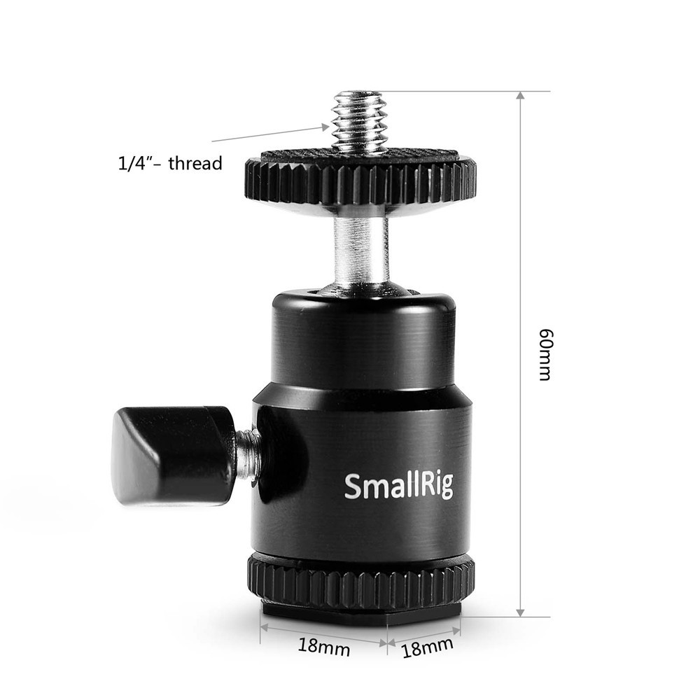 Ball Head Cold Shoe to 1/4" Threaded Adapter - immagine 9