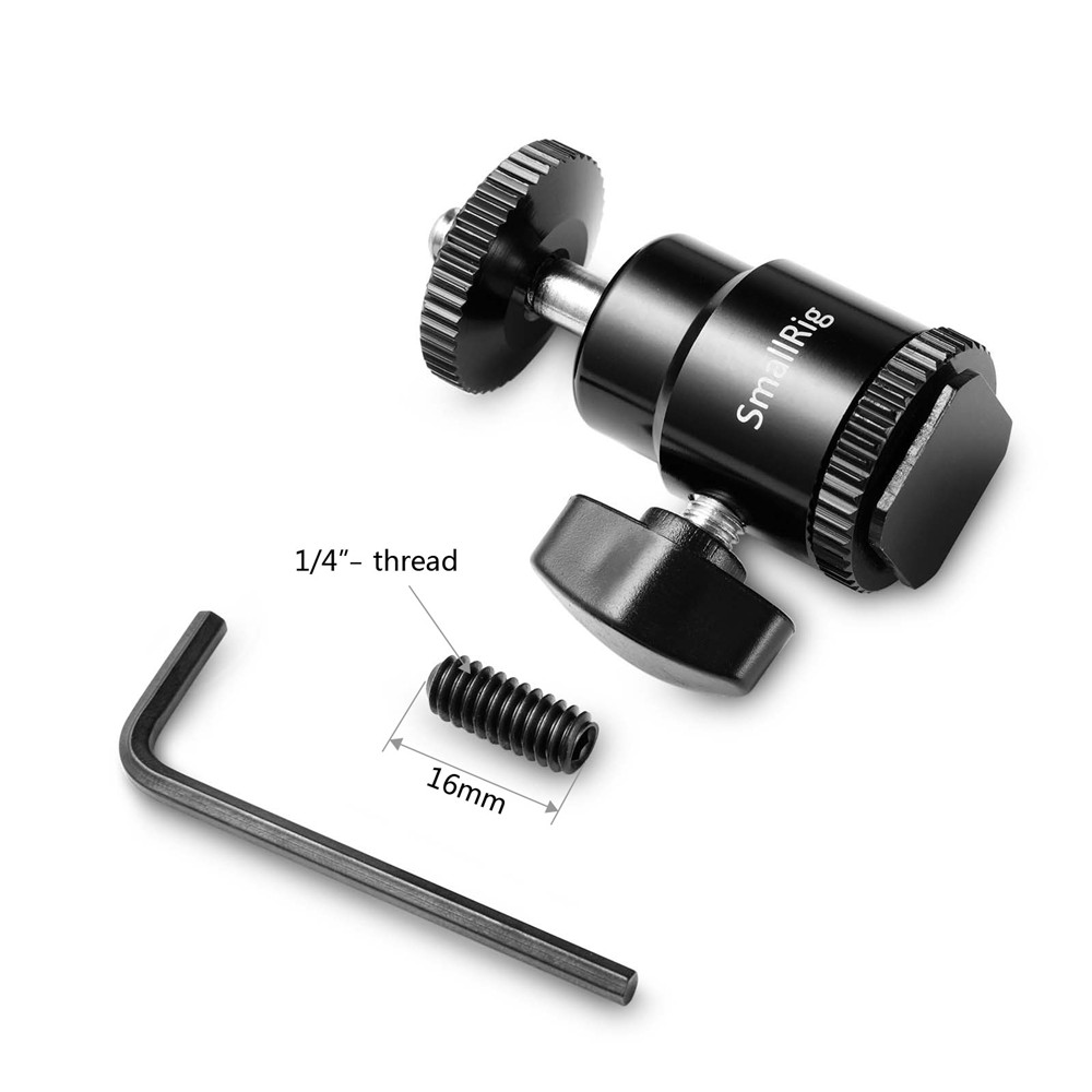 Ball Head Cold Shoe to 1/4" Threaded Adapter - immagine 8