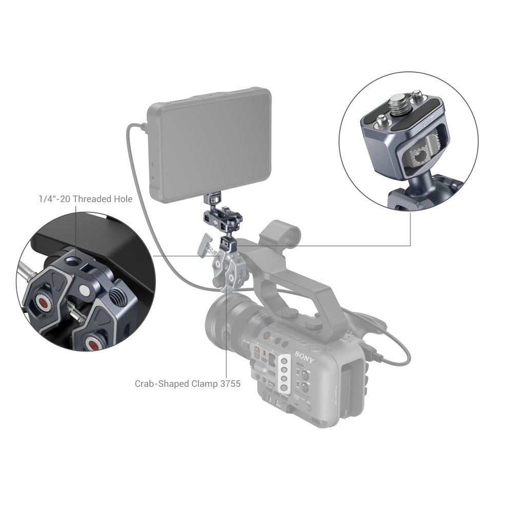 Magic Arm Support with Dual Ball Heads with 1/4"-20 Screws - immagine 4