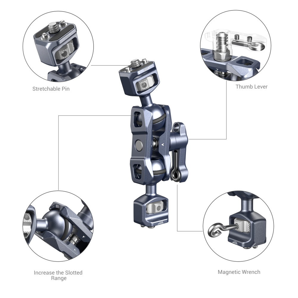Magic Arm Support with Dual Ball Heads with 1/4"-20 Screws - immagine 3