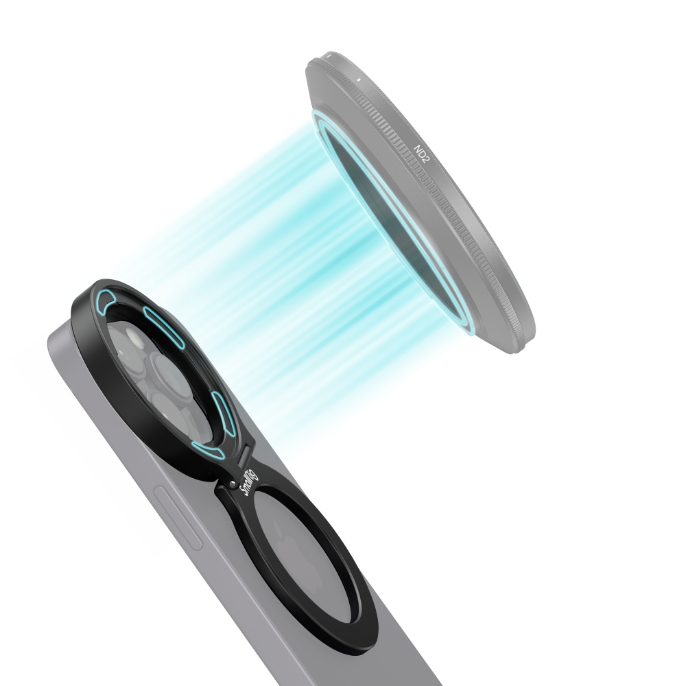 2-in-1 52mm Magnetic Filter Adapter Ring / Phone Stand for iPhone 14 Pro Max - immagine 3