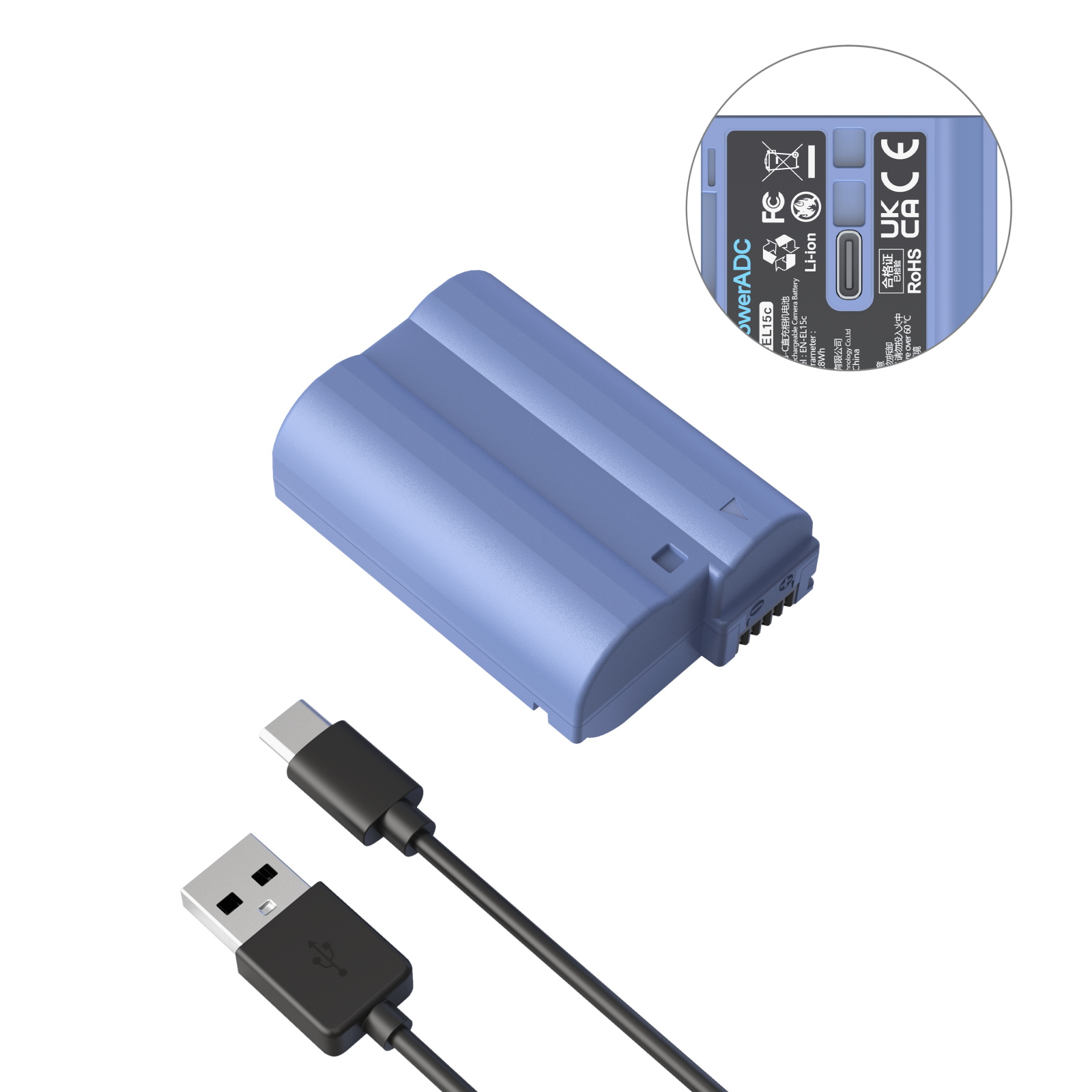 EN-EL15c USB-C Rechargeable Camera Battery for Nikon ZR /Z8 /Z7II /Z7 /Z6II /Z6 /Z5 /Zf - immagine 4