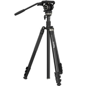 CT-210 Travel Video Tripod Kit (192cm Height, 6kg Load) with Integrated Bowl Base Fluid Head