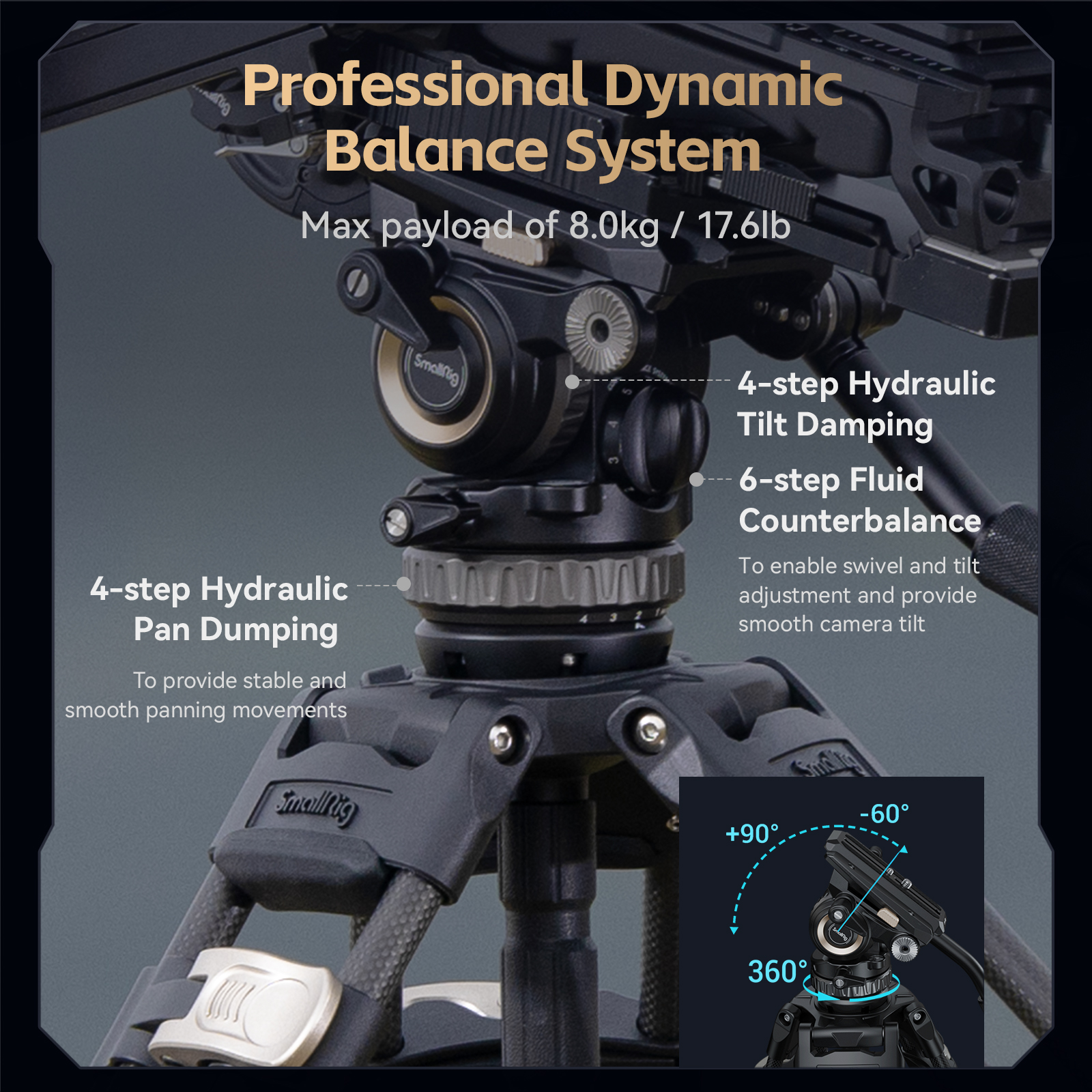 FreeBlazer Counterbalance Carbon Fiber Video Tripod Kit AD-Pro8 - immagine 3