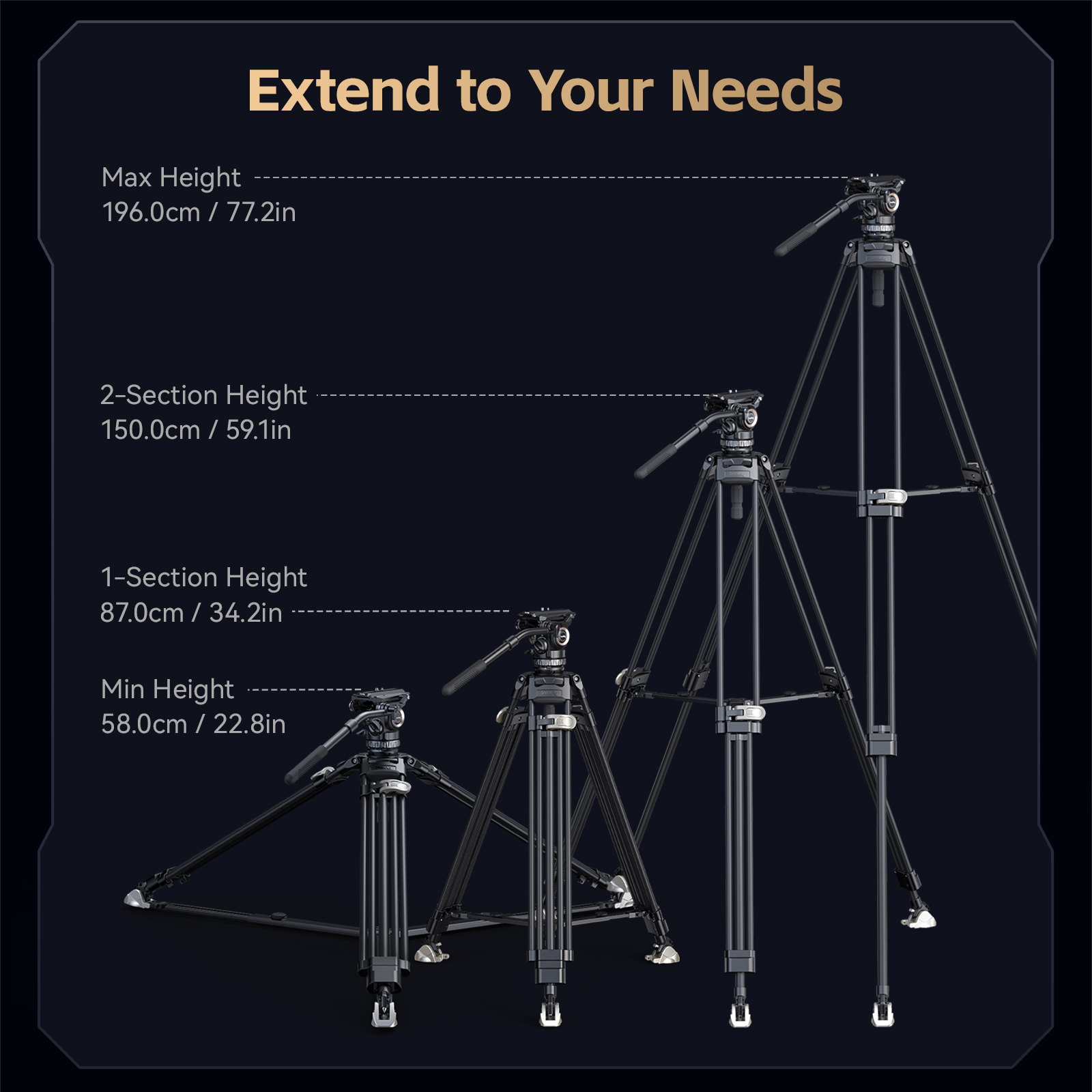 FreeBlazer Counterbalance Carbon Fiber Video Tripod Kit AD-Pro8 - immagine 8