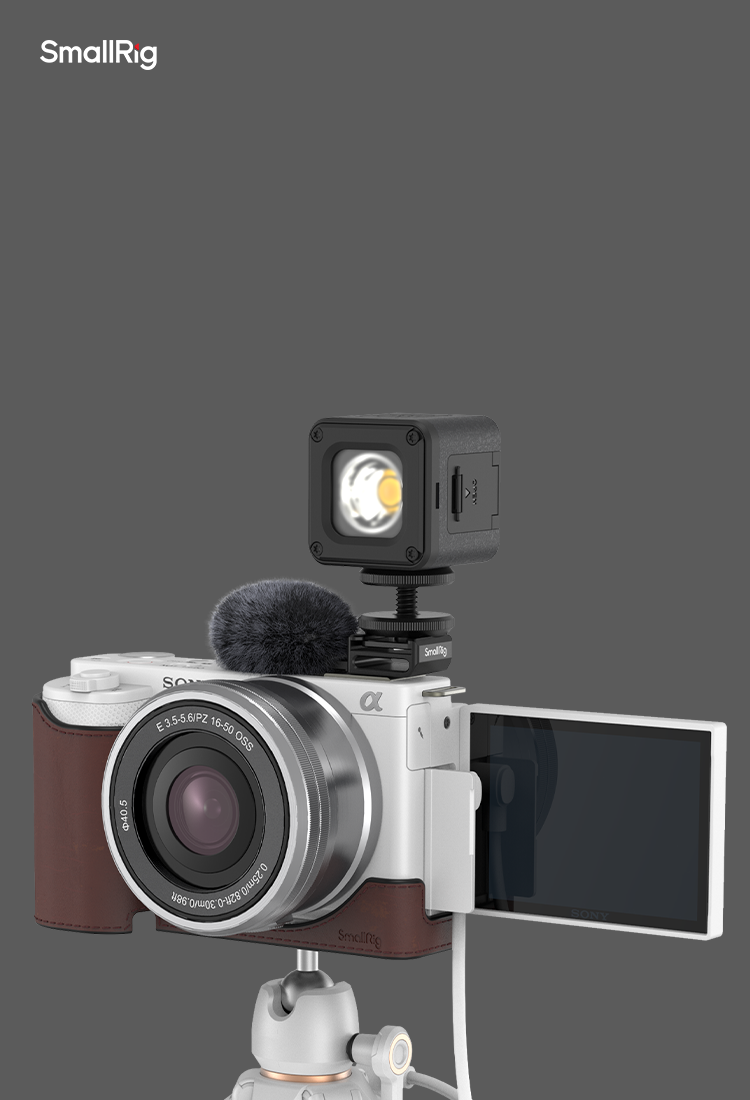 Cold Shoe Adapter with Furry Windscreen for Sony ZV series cameras