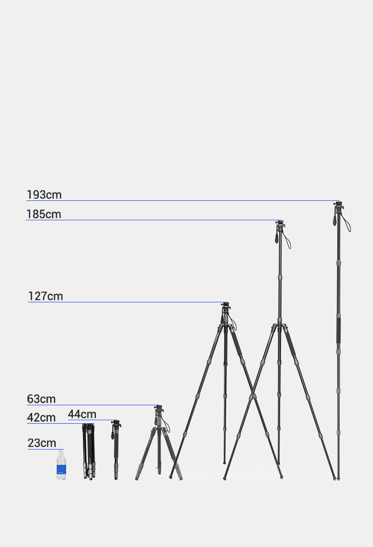 Extendable from 43cm to 188cm