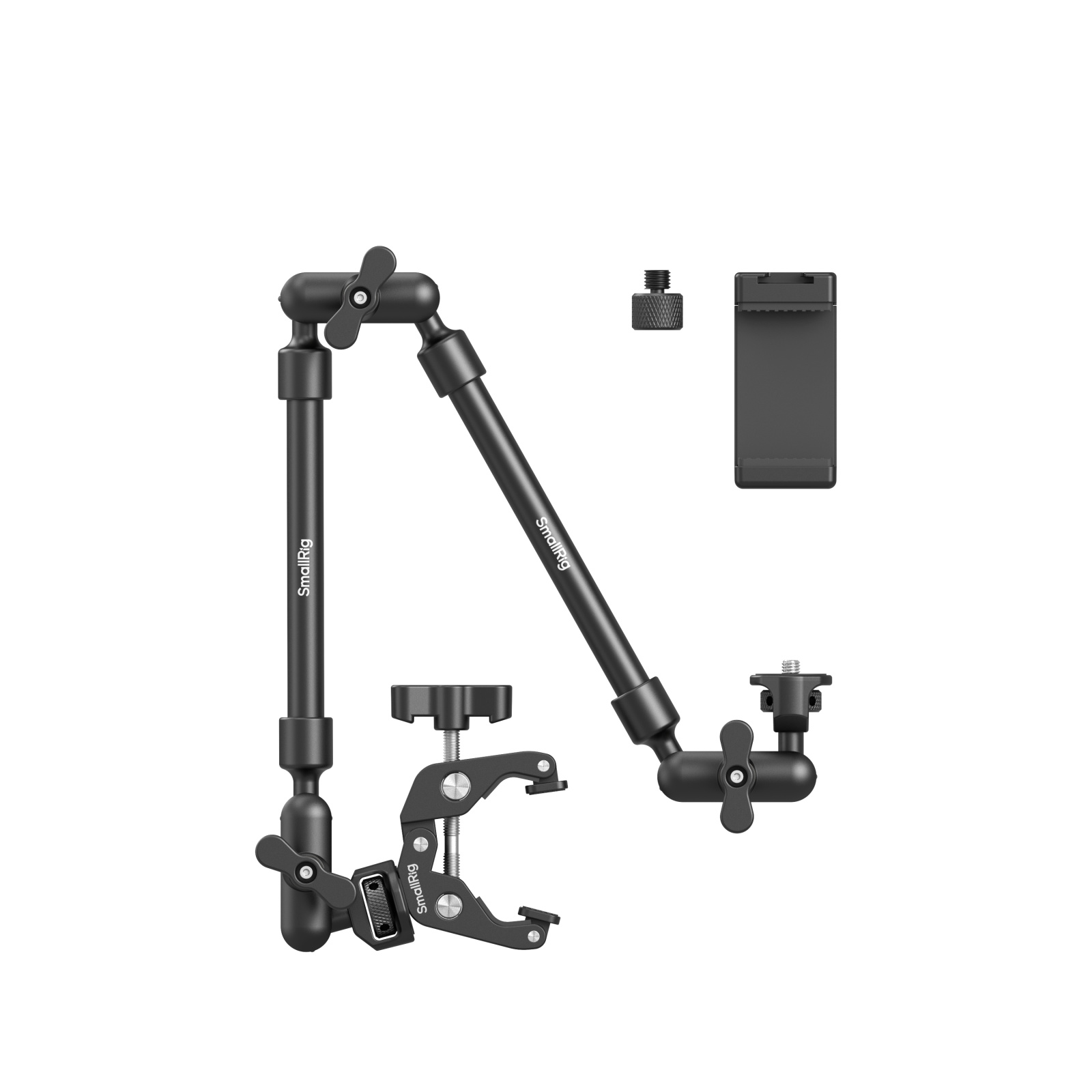 Desktop Shooting Magic Arm with Crab Clamp Kit for Phone, Webcam & Action Camera - immagine 11