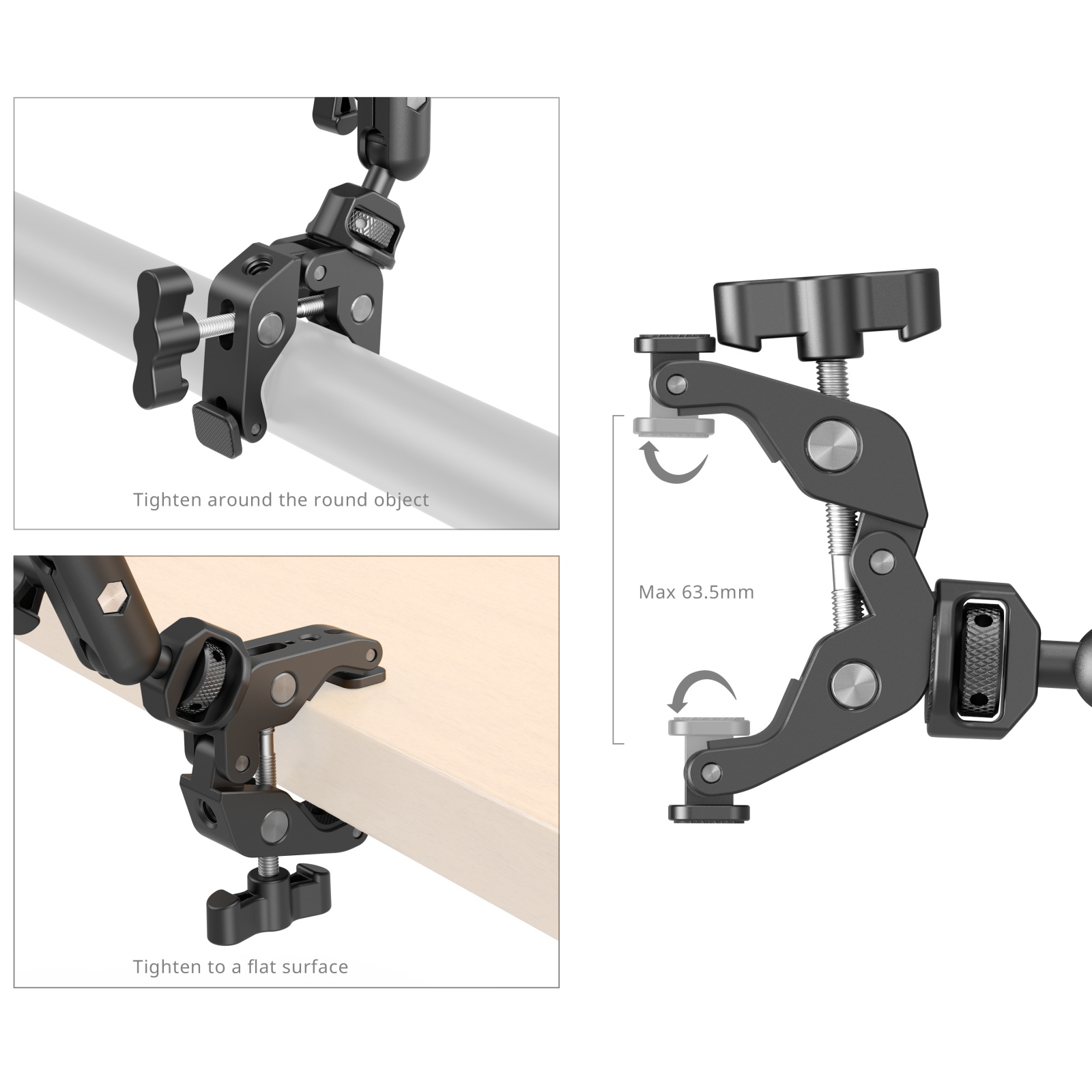 Desktop Shooting Magic Arm with Crab Clamp Kit for Phone, Webcam & Action Camera - immagine 8