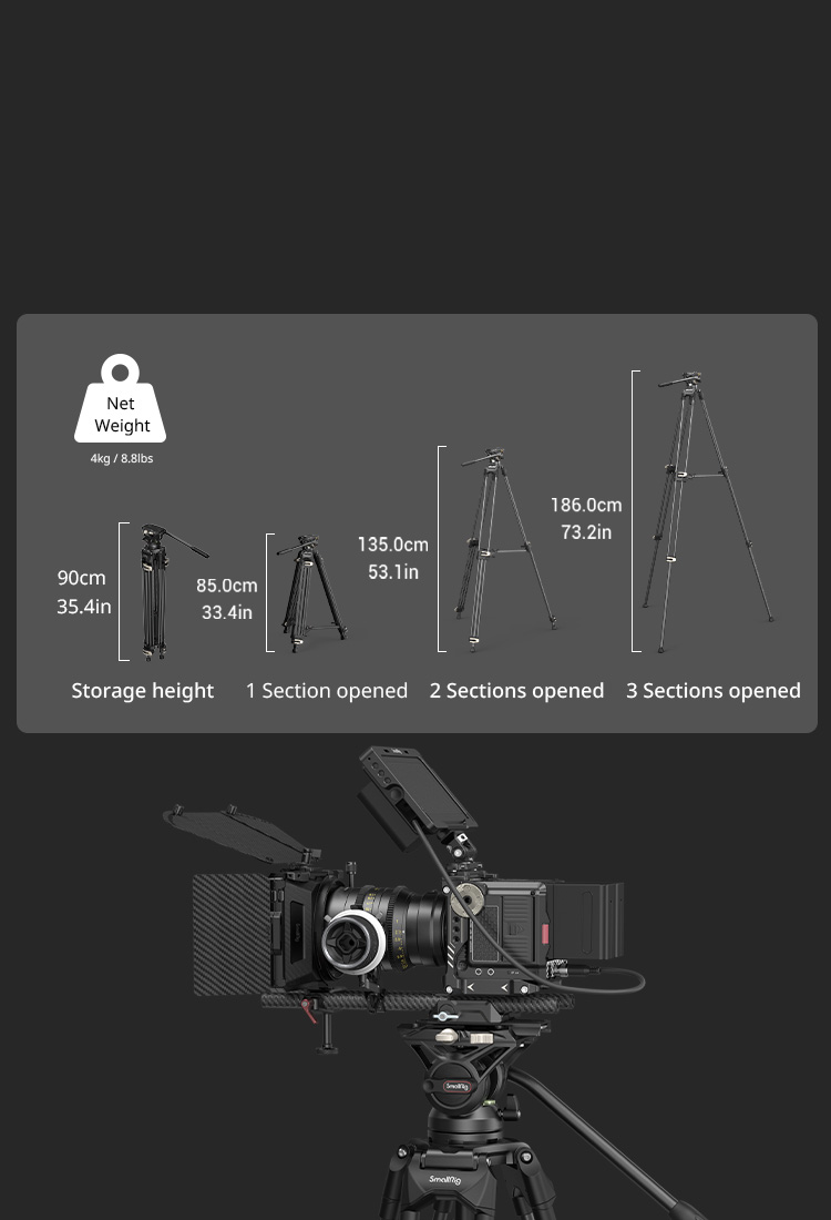 Three-Section Height Adjustment