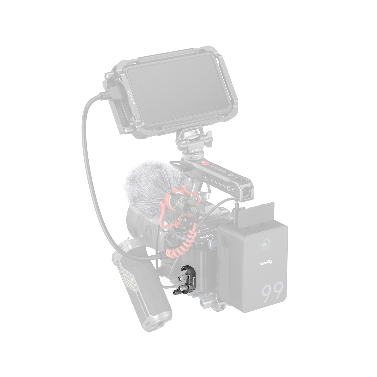 USB-C&MULTI Cable Clamp for Sony FX3 / FX30 HawkLock Quick Release Cages - immagine 4