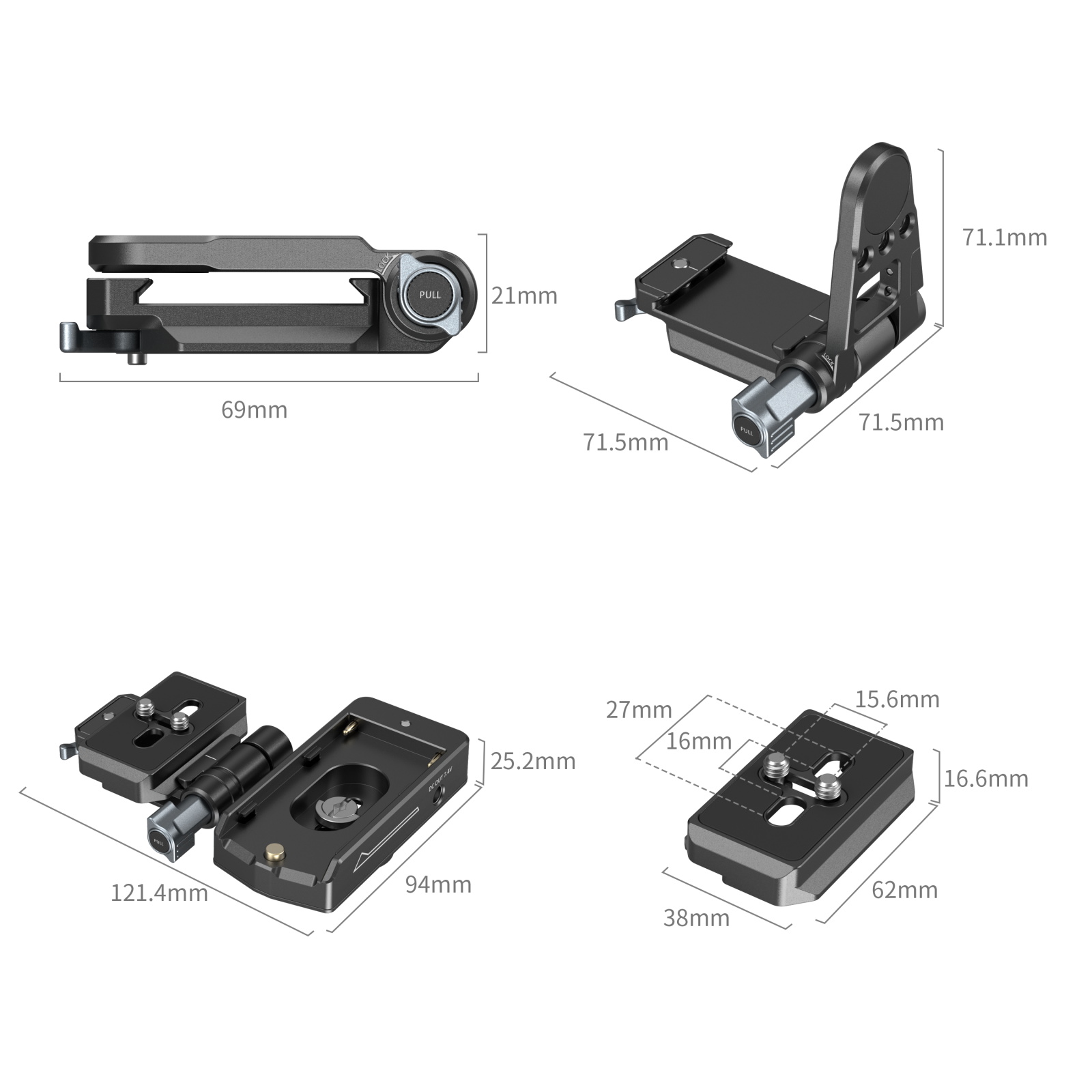 NP-F Battery Adapter Mount Plate Kit for Mirrorless Cameras - immagine 2