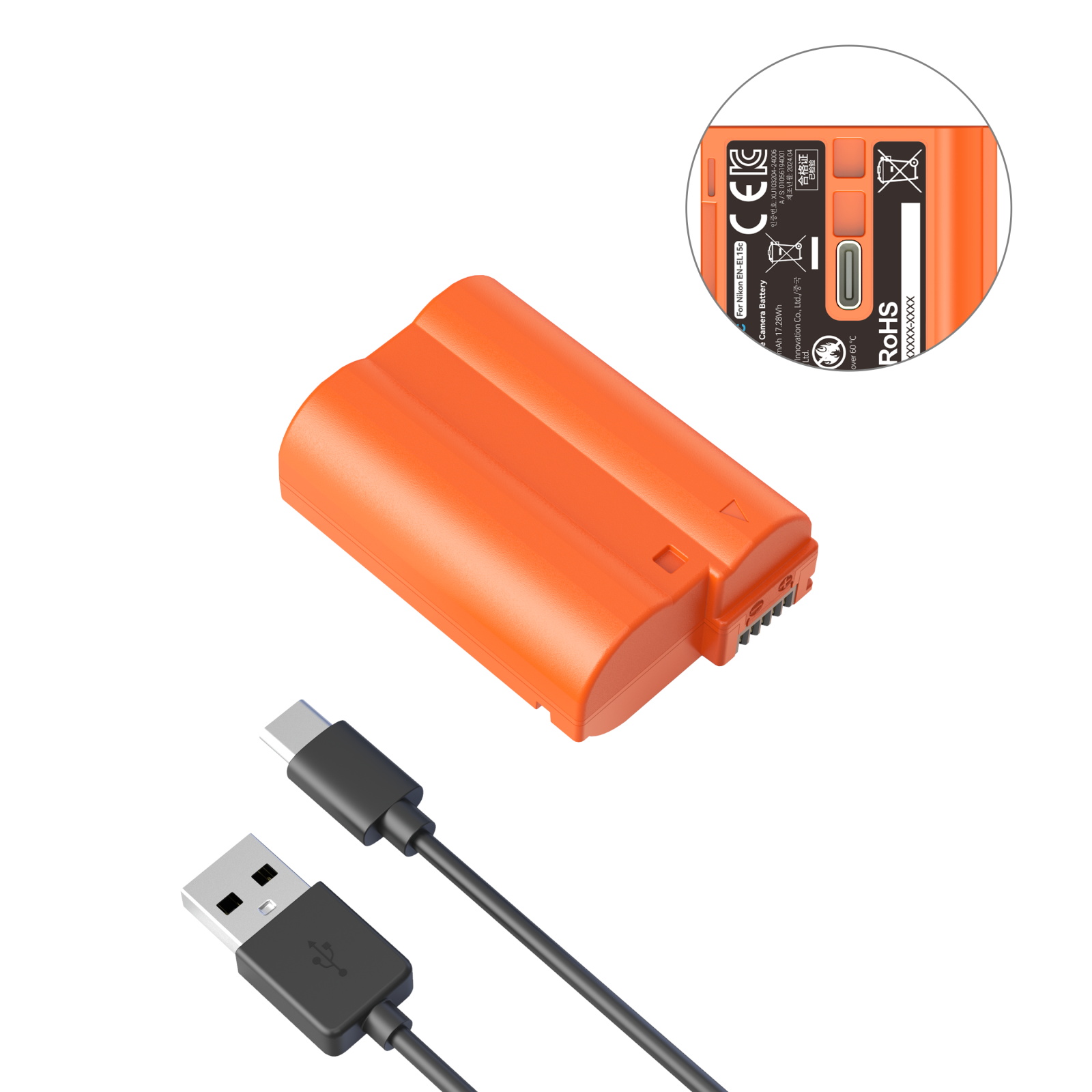 EN-EL15c USB-C Rechargeable Camera Battery for Nikon ZR /Z8 /Z7II /Z7 /Z6II /Z6 /Z5 /Zf - immagine 3