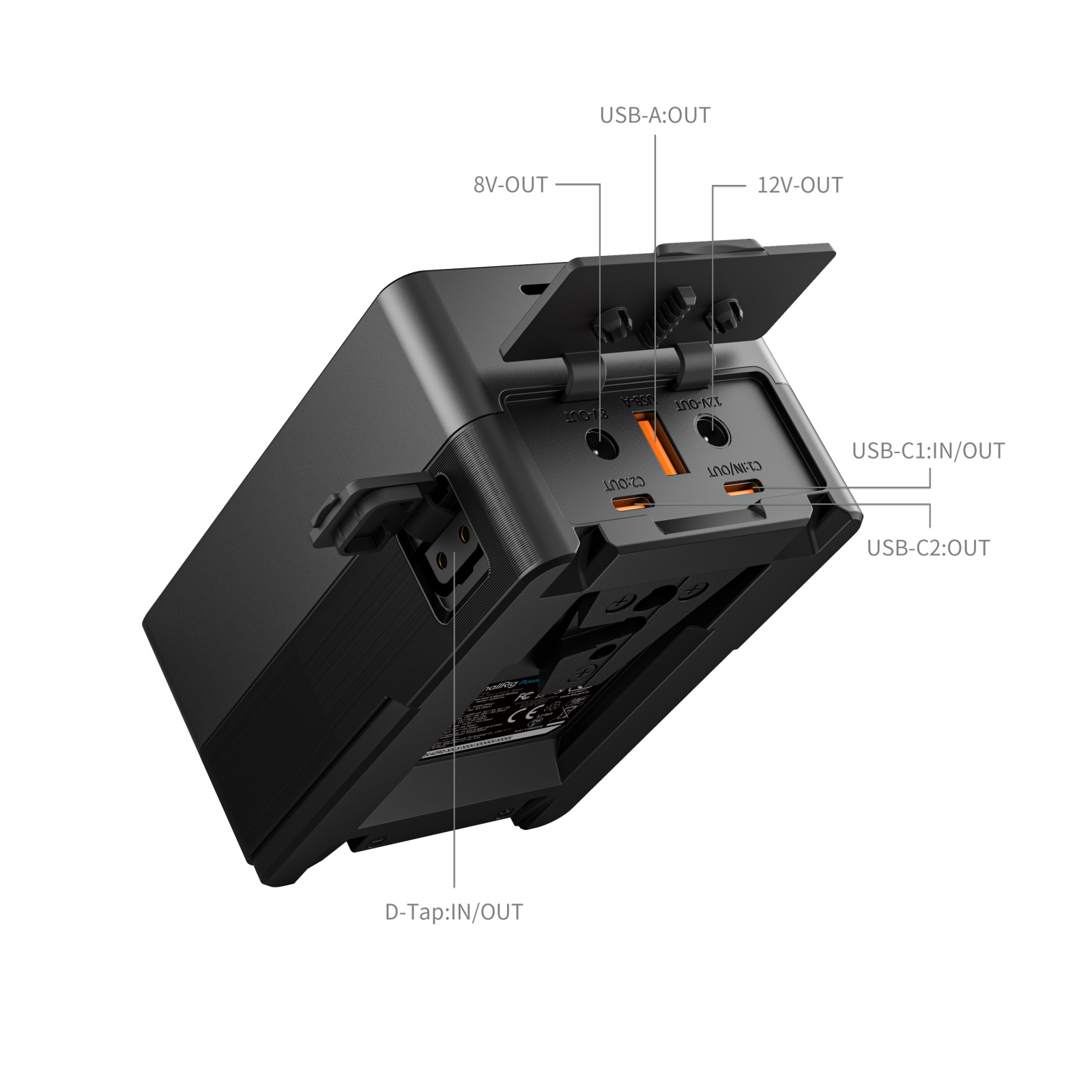 VB99 Pro mini V-Mount Battery Kit, 99Wh/6800mAh – Dual USB‑C 100W PD Fast Charge (2.5h Full) - immagine 12