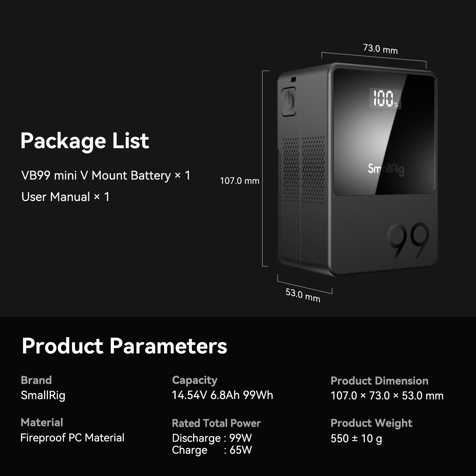 VB99 mini V Mount Battery - immagine 5
