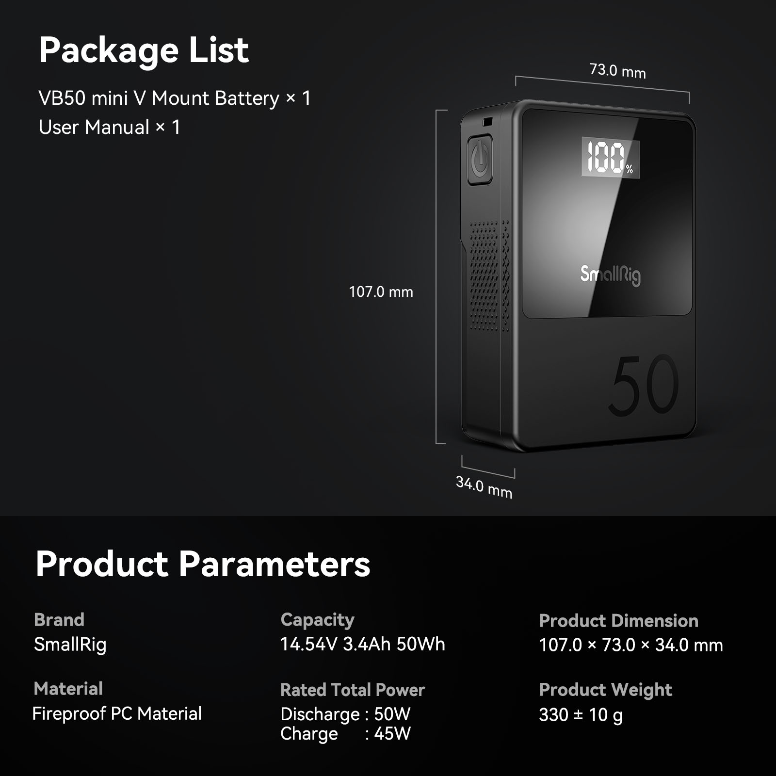 VB50 mini V Mount Battery - immagine 8