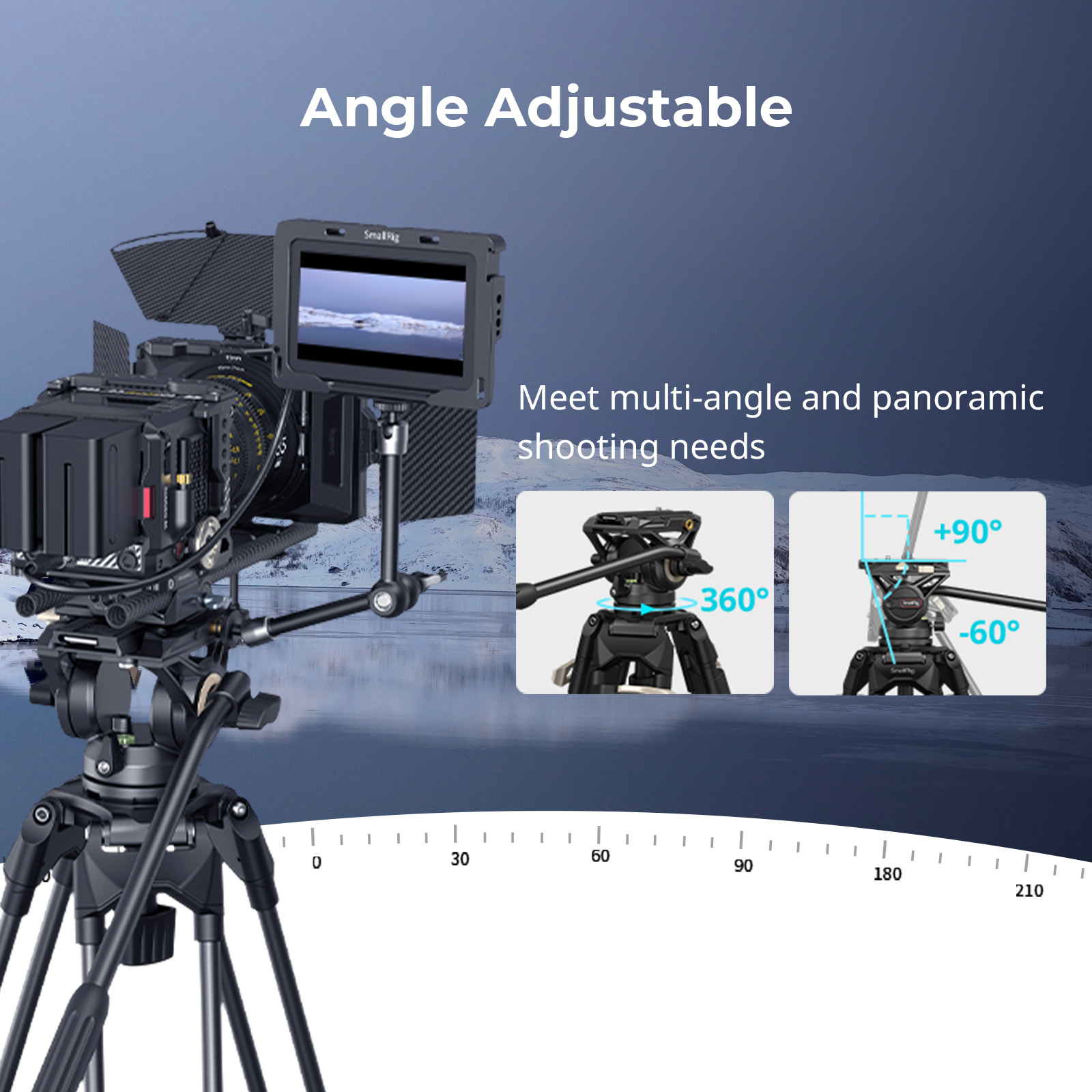 AD-01 Heavy-Duty Tripod (186cm Height, 8kg Load, 4kg Weight) with Fluid Head for Video - immagine 7
