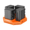 4-Channel Camera Battery Charger & 4-Battery Kit for Sony NP-F970