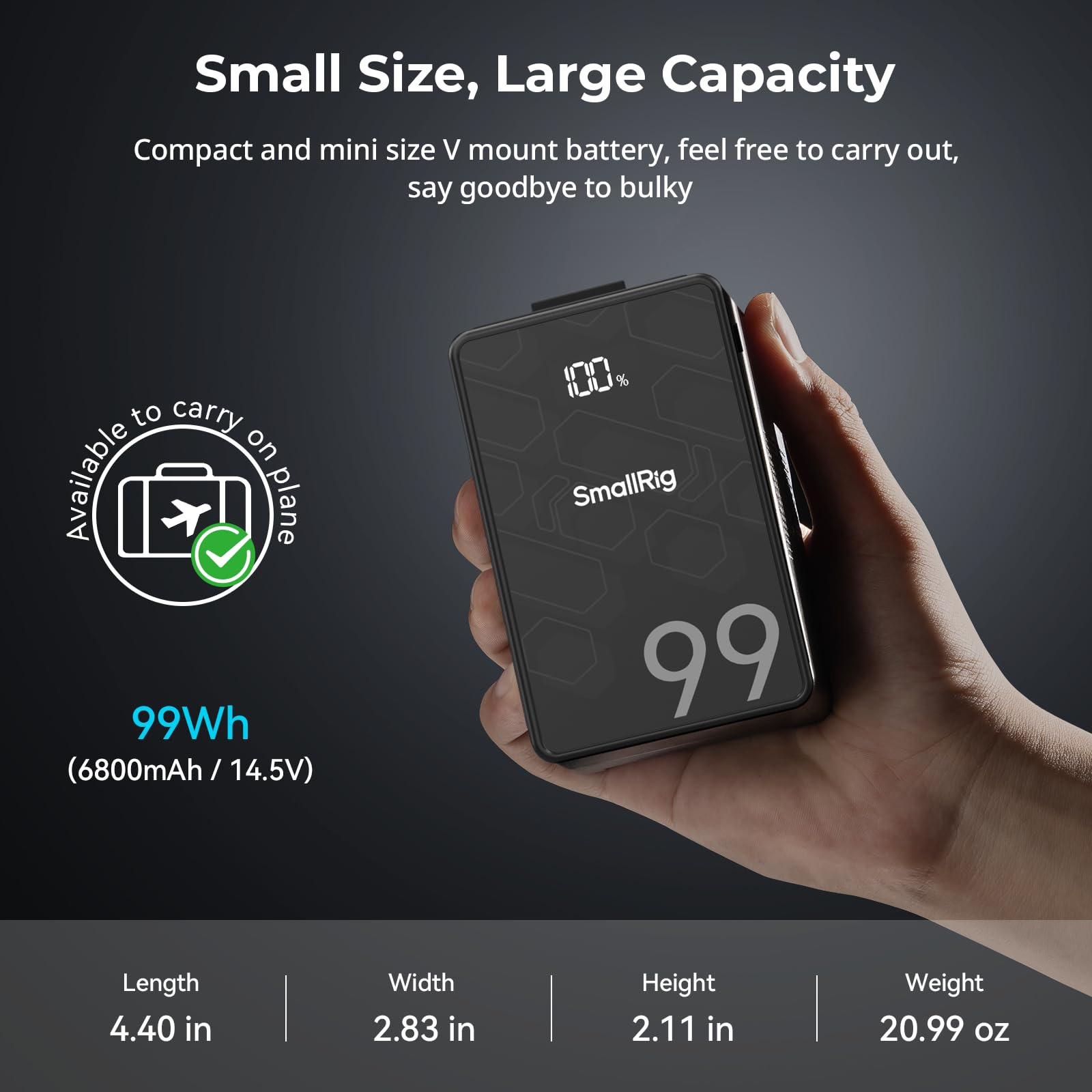 VB99 SE mini V Mount Battery 99Wh – Compact PD Fast Charger for Cameras & Video Gear - immagine 7
