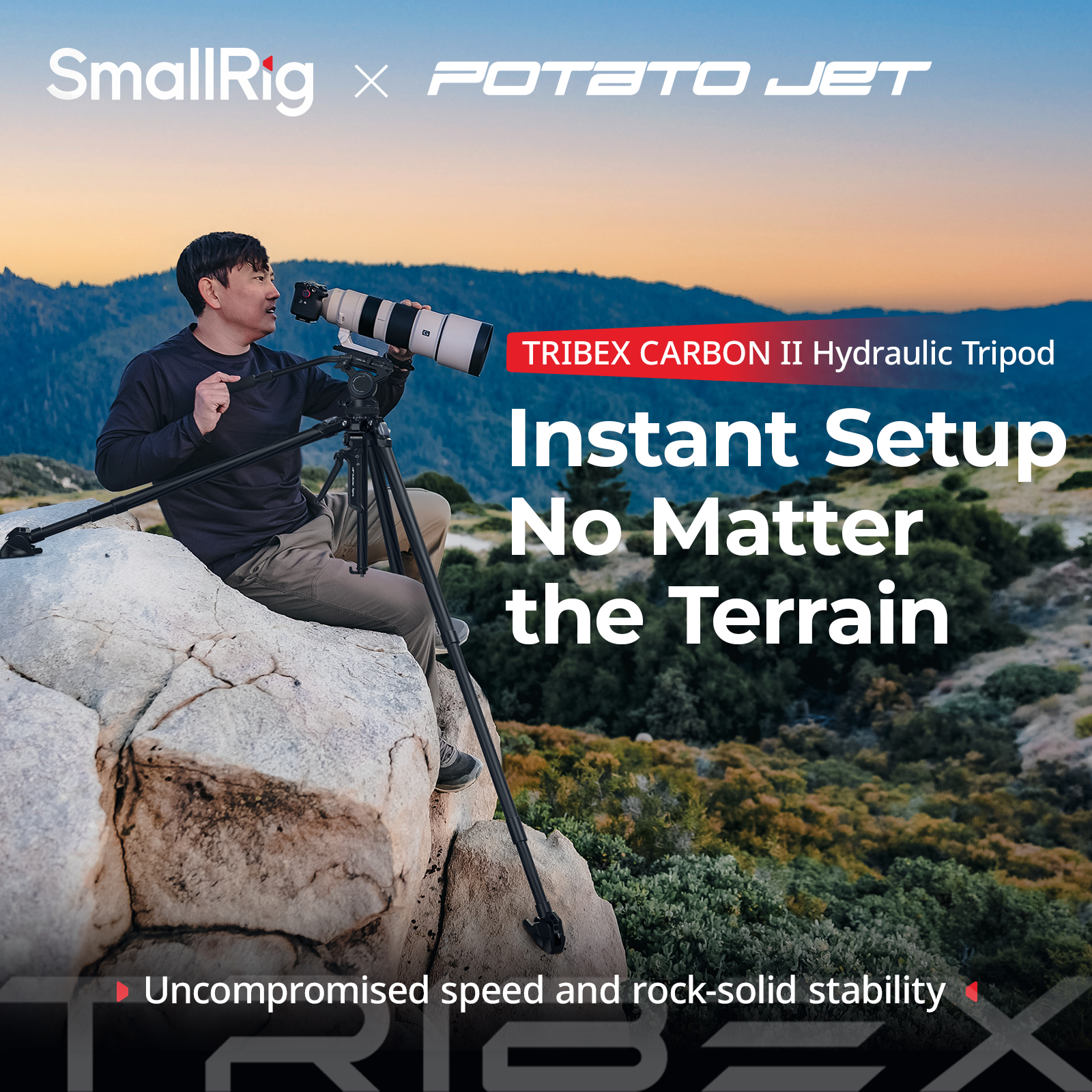 SmallRig x Potato Jet TRIBEX CARBON II Hydraulic Carbon Fiber Tripod Kit - immagine 2