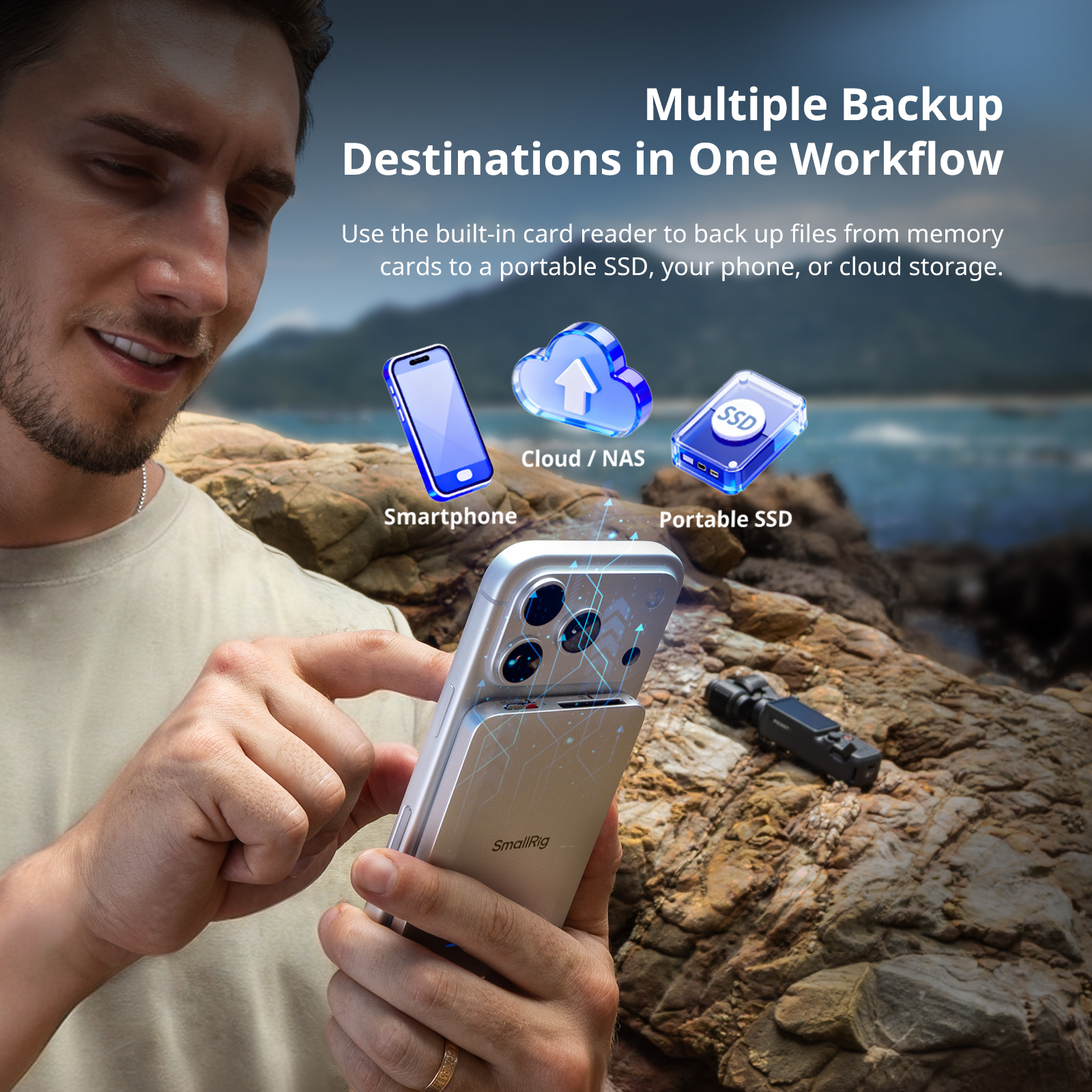 5-in-1 Multifunctional Portable SSD Mobile Data Hub with Triple Backup (6-Mo. Kocard App Included) - immagine 4