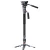 Carbon Fiber Monopod Tripod, 175cm Height, 5kg Load, 2.5kg Weight, with Hydraulic Head for Video