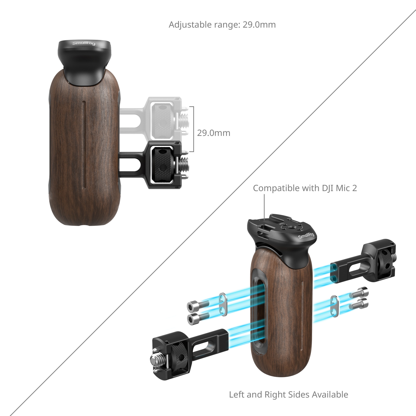 Wooden Side Handle with 1/4"-20 & 3/8''-16 ARRI Locating Screws - immagine 6