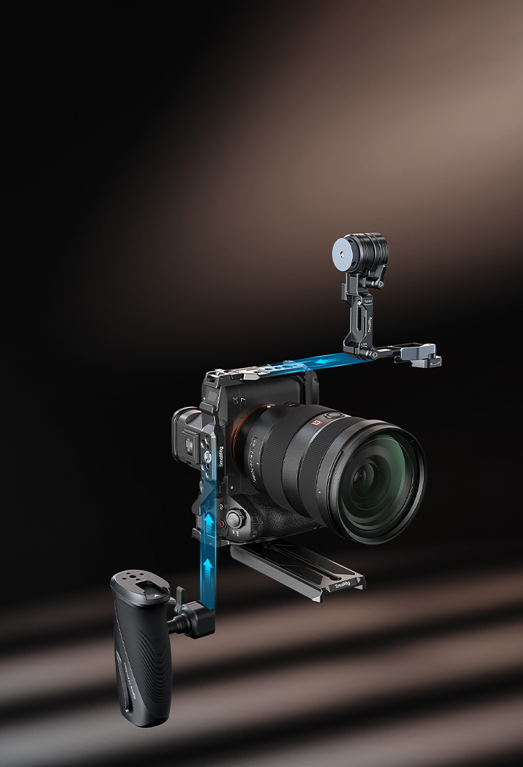 Attach the NATO rail to the monitor support or side handle for extra mount port