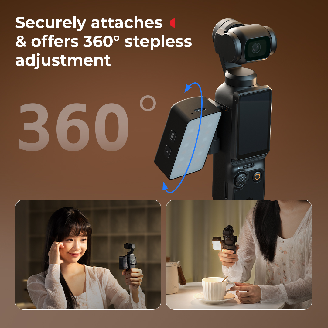 RGBWW LED Video Light for DJI Osmo Pocket 4P/4/3/Xtra Muse / Insta360 Luna Ultra / Pro - immagine 4