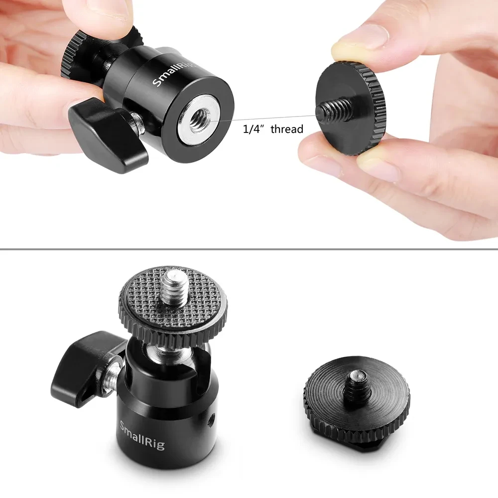 Ball Head Cold Shoe to 1/4" Threaded Adapter - immagine 5