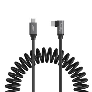 USB-C Coiled Data Cable (Straight to Angled)