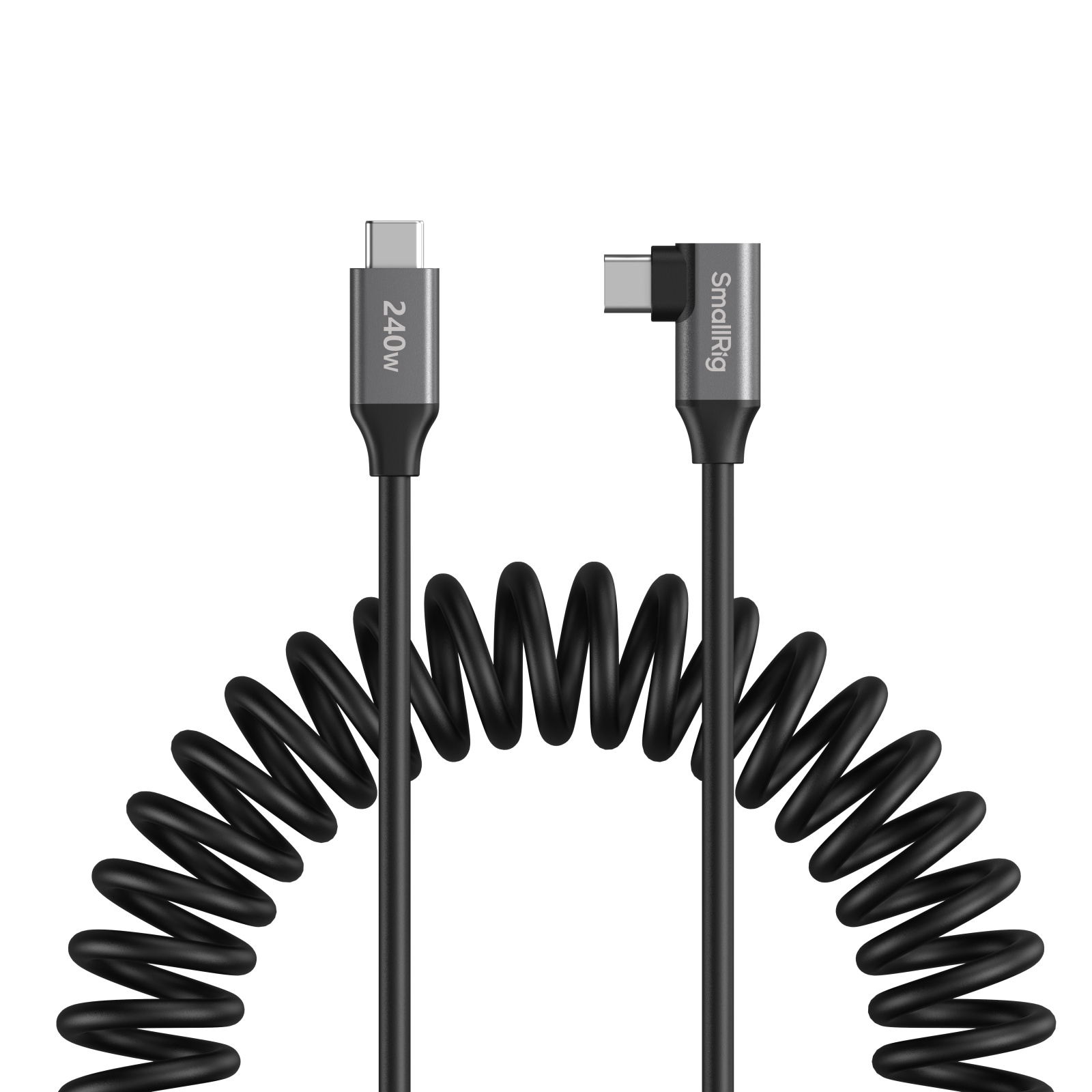 USB-C Coiled Data Cable (Straight to Angled)