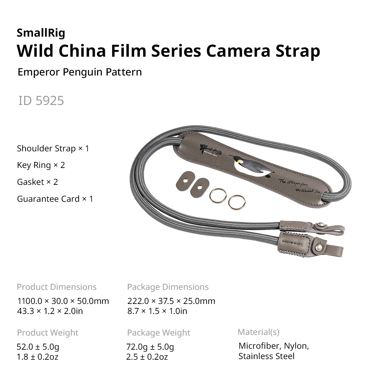 Wild China Film Series Camera Strap(Emperor Penguin Pattern) - immagine 7