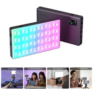 RM120 RGBWW Video Light: 180Min Long Runtime, 2500K-8500K & CRI 98+, 5000mAh Battery, with Diffuser