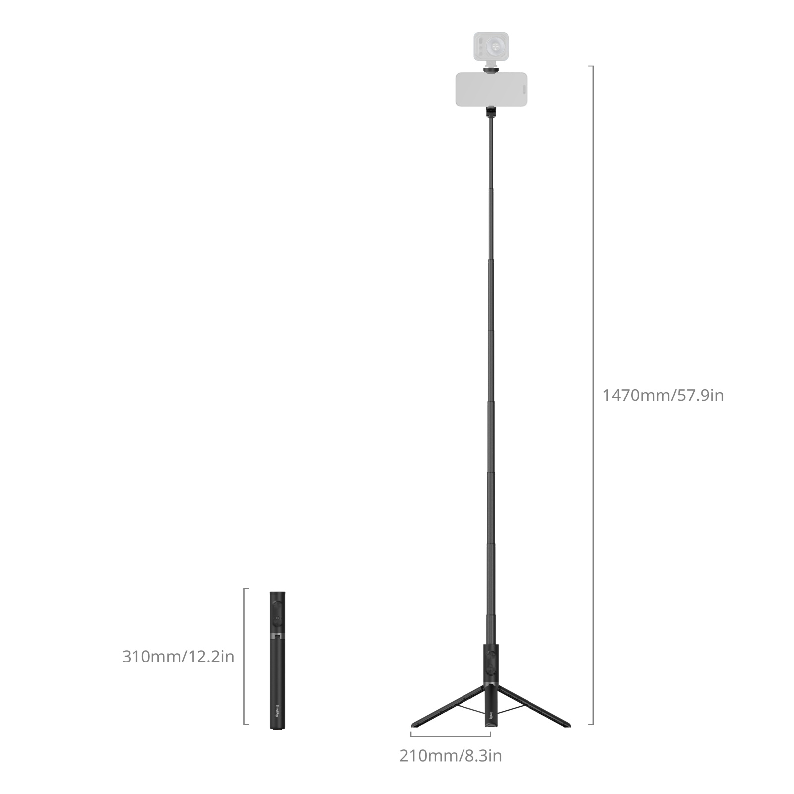 ST30 Lite One-Touch Deploy Selfie Stick Tripod - immagine 5