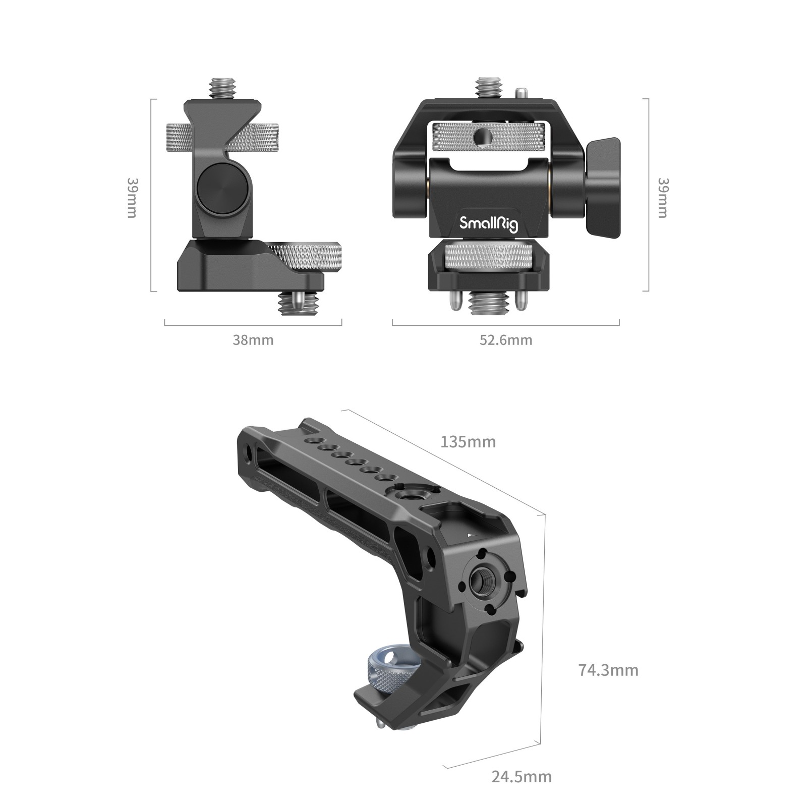 Top Handle with Monitor Support Kit (Compatible with ARRI 3/8''-16 Screw) - immagine 2
