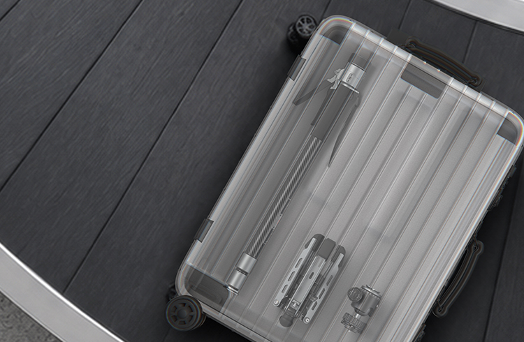 Compact enough to fit inside 28-inch luggage without bumping.