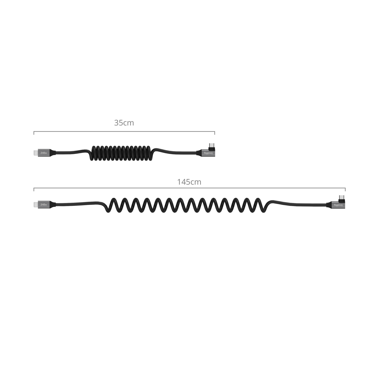 USB-C Coiled Data Cable (Straight to Angled) - immagine 4