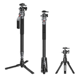 Carbon Fiber Monopod Tripod, 166cm Height, 5kg Load, 1.7kg Weight, with Ball Head for Photography