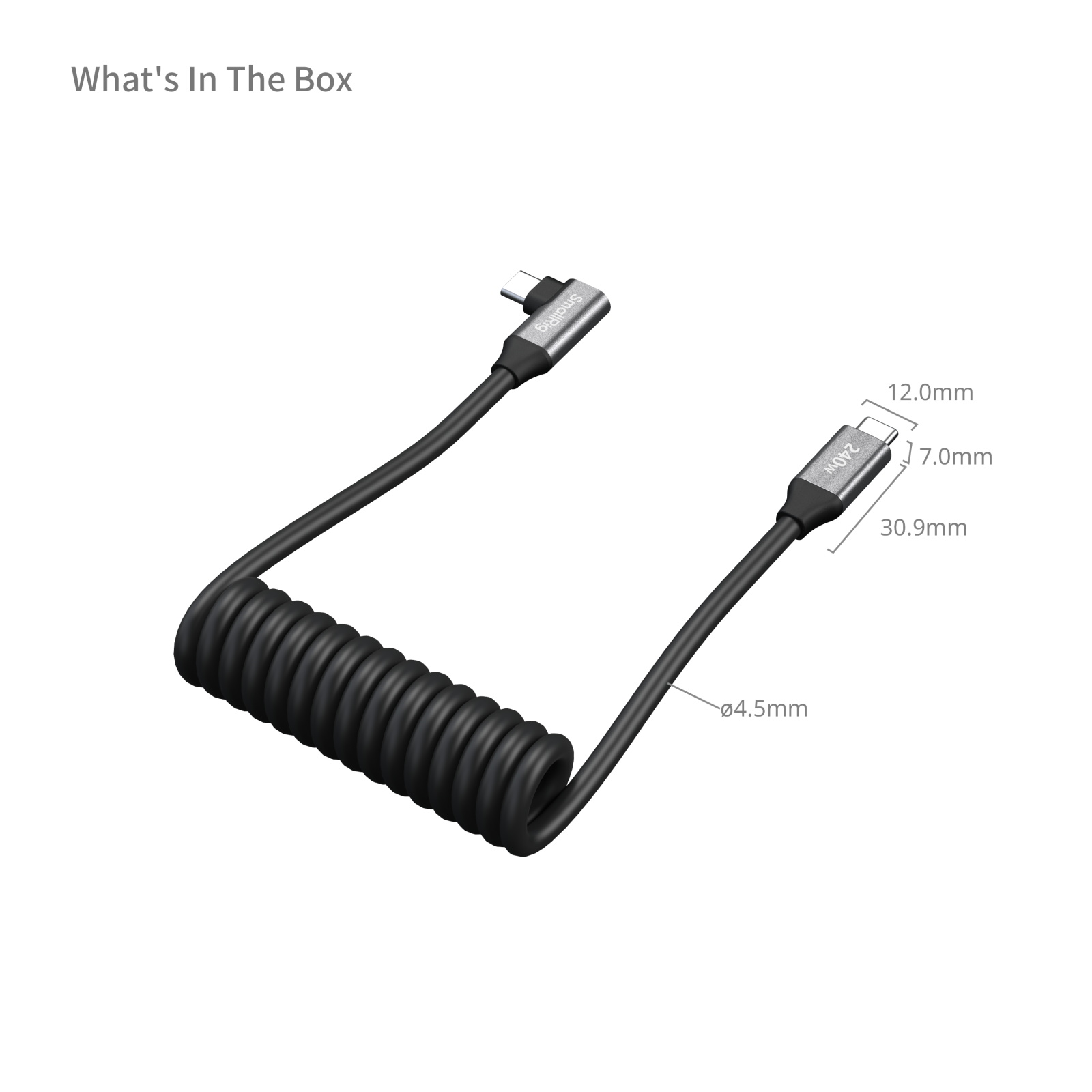 USB-C Coiled Data Cable (Straight to Angled) - immagine 5