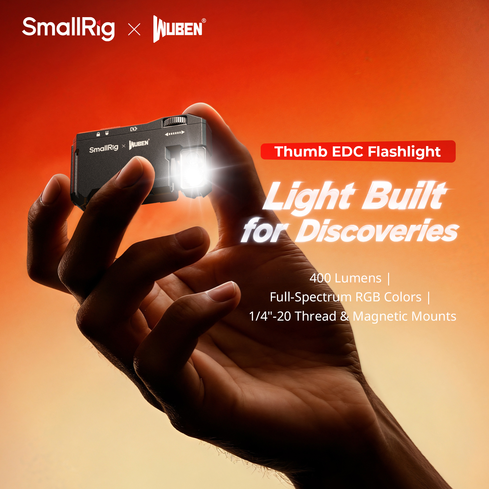 Survival mini EDC Flashlight: 400 Lumens & 82m Throw, 65Hrs, IP65, RGB Alarm & Hands-Free Light - immagine 2