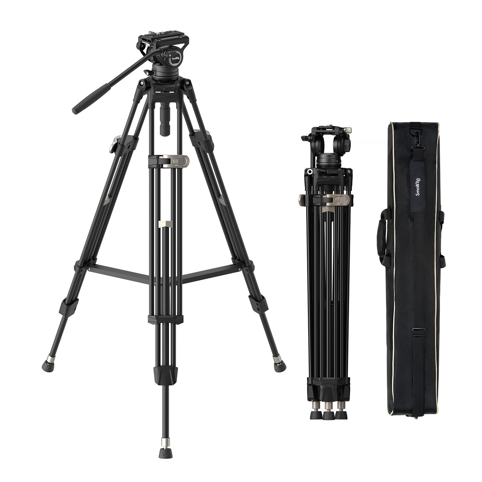 FreeBlazer Heavy-Duty Tripod Kit (191cm Height, 8kg Load, 4.4kg Weight) with Fluid Head for Video