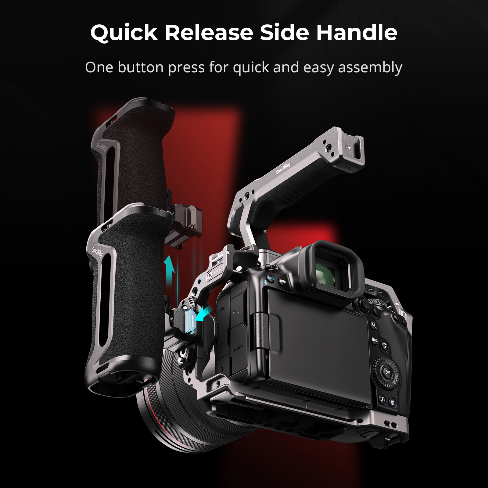 HawkLock H21 Quick Release Side Handle with NATO Rail: One-Touch Locking, Left/Right Compatible - immagine 2