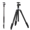 Carbon Fiber Tripod with Center Column (158cm Height, 12kg Load, 1.25kg Weight) for Photography