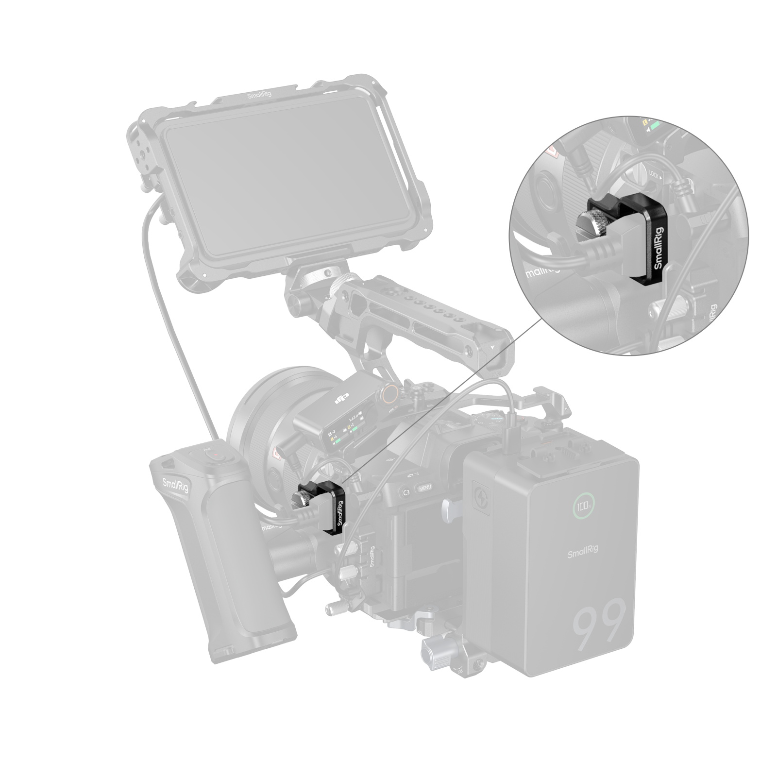 Clamp for HDMI Cable for Sony A7 V / 7 IV Cages - immagine 6