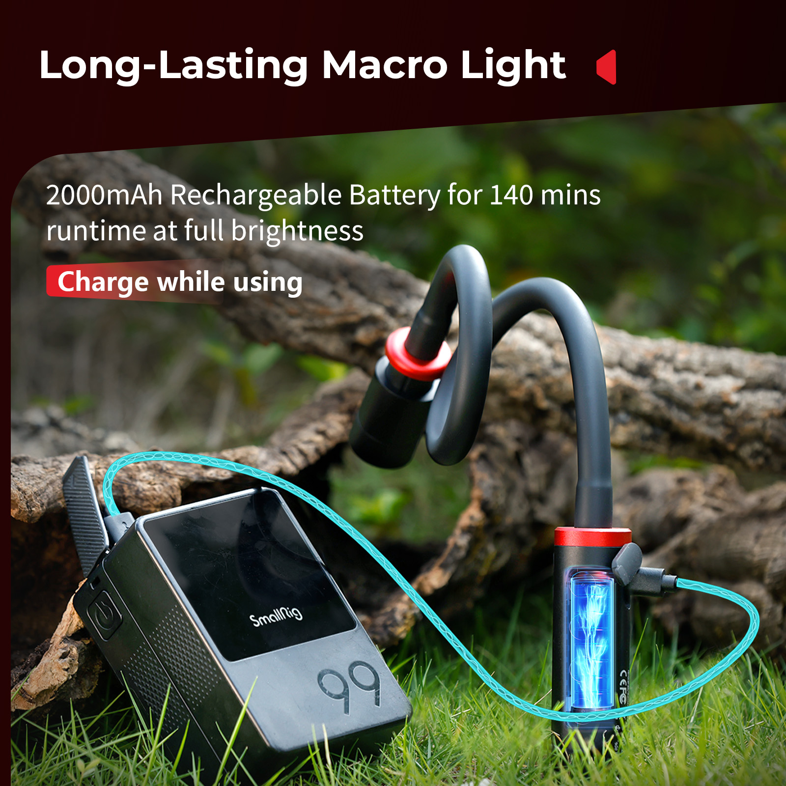 RM 03 Macro Photo LED Light for Mushrooms and Miniatures, 5 Colors CRI95, Flexible Arm, Diffuser - immagine 6