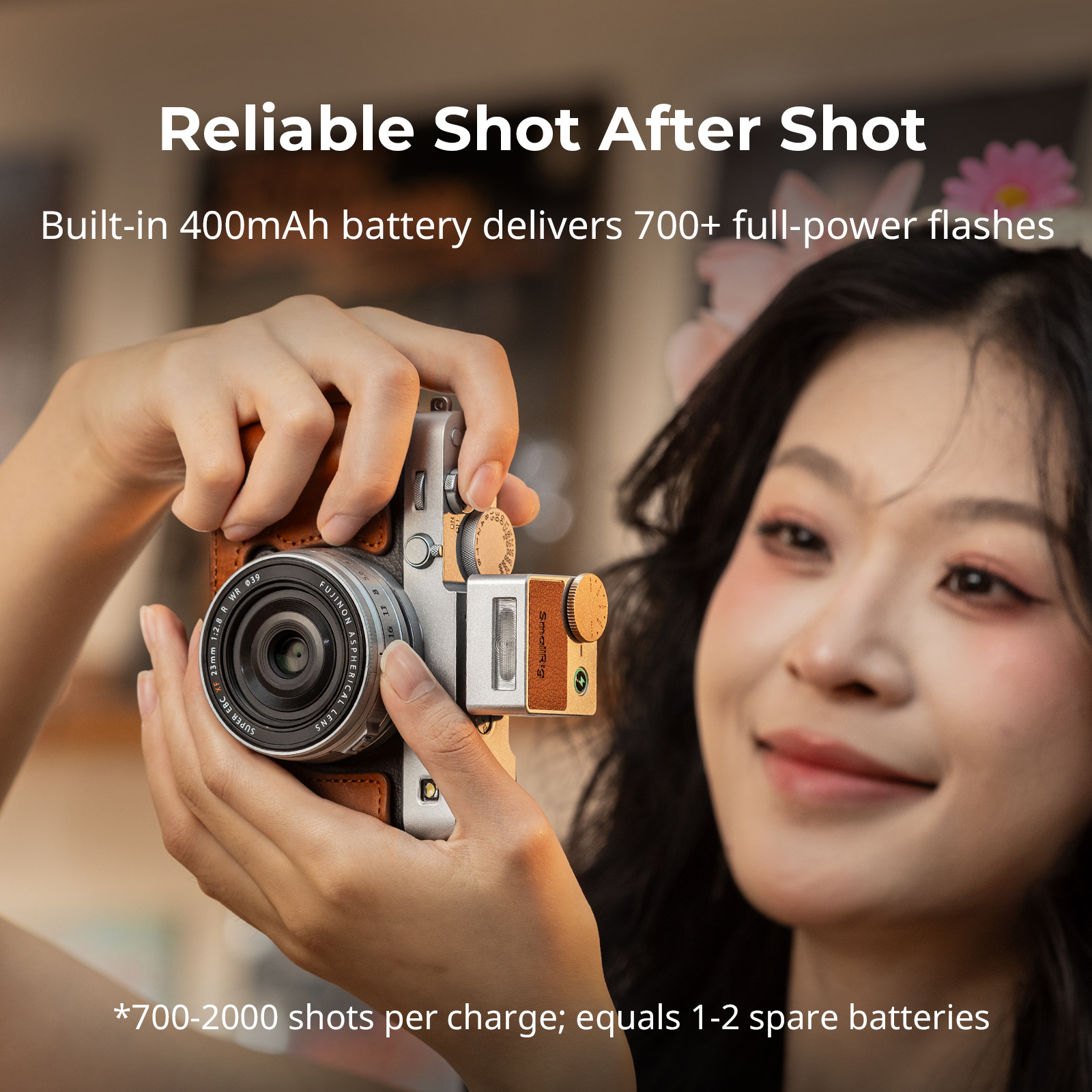 Retro Mini Speedlite Flash 45g for Compact Mirrorless (Fujifilm/Nikon/Sony/Ricoh), GN8-10, 5 Levels - immagine 7