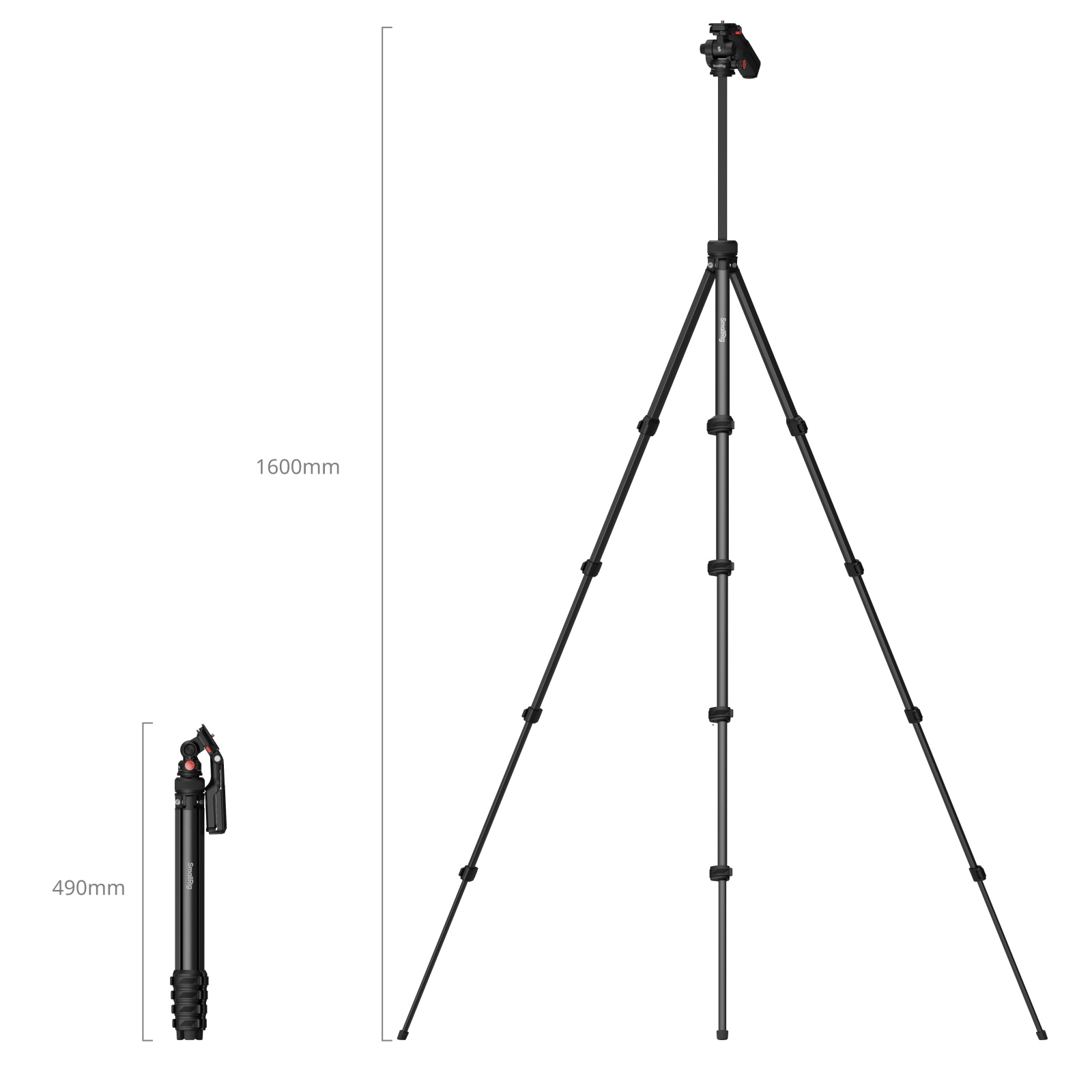 Compact Aluminum Tripod with Phone Clamp - immagine 3