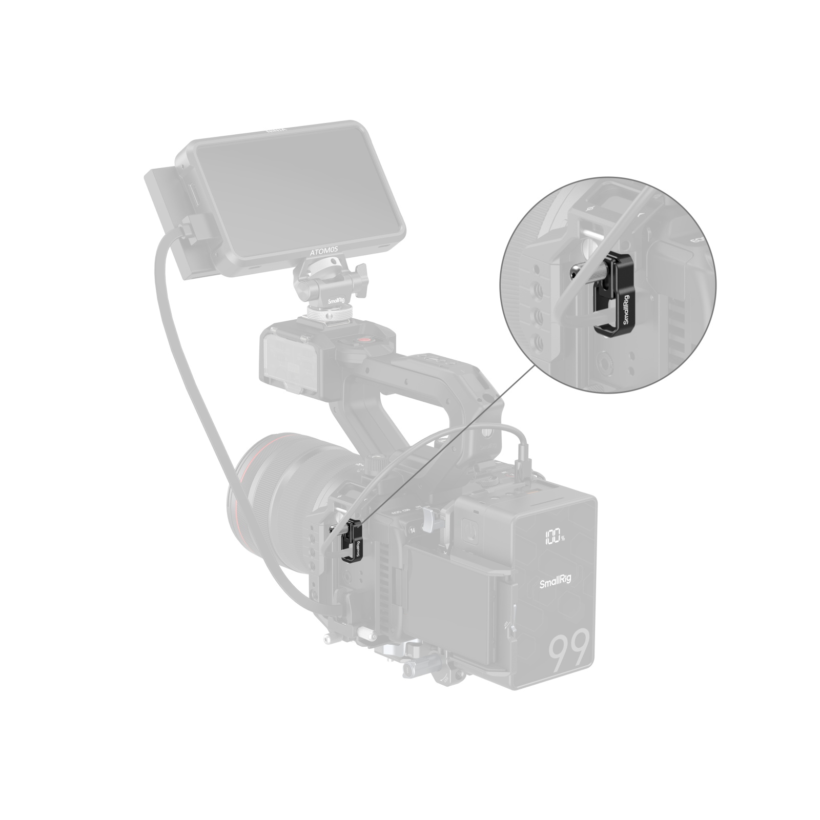 USB-C Cable Clamp for Cages for Canon EOS C50 - immagine 3
